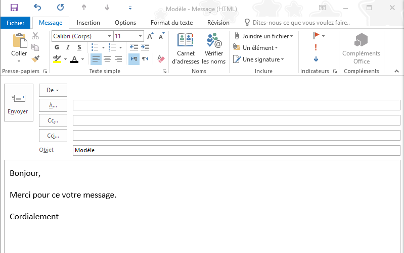 créer un modèle pour les messages Outlook-3